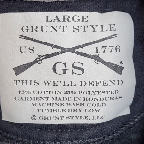 Grunt Style GS Hoodie Black Skull Flag Patriot USA Mens Large - Picture 9 of 9
